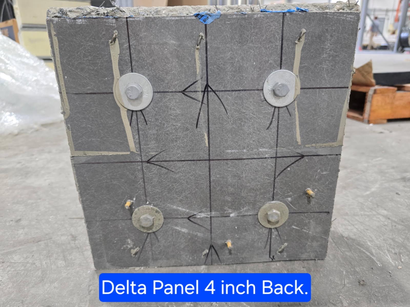 4-inch Delta Panel rear face after UL Level 10 test