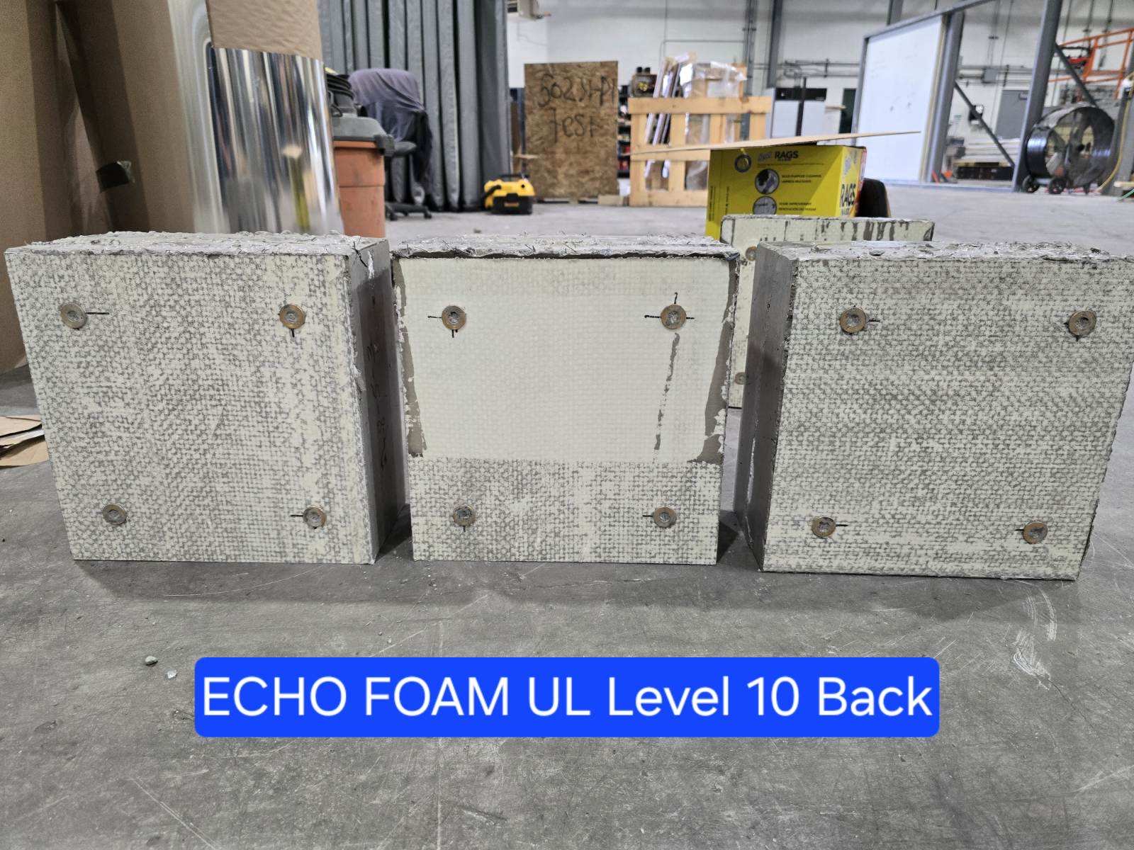 Echo Foam UL Level 10 rear faces after ballistic test